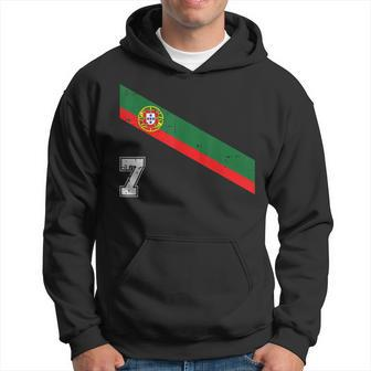 Portugal Soccer Number 7 Portugese Football Sports Lover Fan Men Hoodie Graphic Print Hooded Sweatshirt - Seseable