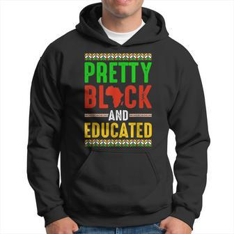 Pretty Black And Educated African American History Month Men Hoodie Graphic Print Hooded Sweatshirt - Seseable