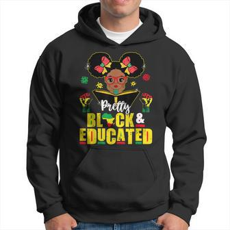 Pretty Black And Educated I Am The Strong African Queen Men Hoodie Graphic Print Hooded Sweatshirt - Seseable