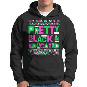 Pretty Black Educated I Am Black History Month Woman Teacher Men Hoodie Graphic Print Hooded Sweatshirt - Seseable