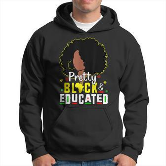 Pretty Black Girl Afro Women Black & Educated History Month V2 Hoodie - Seseable