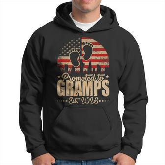 Promoted To Gramps Est 2023 Us Flag Fathers Day Pregnancy Hoodie - Thegiftio UK