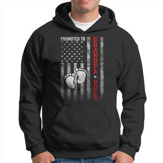 Promoted To Grandpa 2023 American Flag New Grandpa Hoodie - Seseable