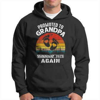 Promoted To Grandpa Again 2023 Pregnancy Announcement Gift For Mens Hoodie | Mazezy