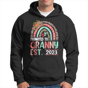 Promoted To Granny Est 2023 Leopard Rainbow Mothers Day Hoodie - Seseable