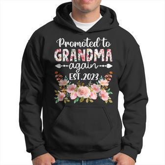 Promoted To Great Grandma Est 2023 Soon To Be Grandma Flower Hoodie - Seseable