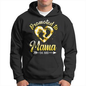 Promoted To Mama Est 2023 Funny Floral Mothers Day Hoodie - Seseable