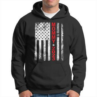 Promoted To Mommy Est 2023 Mothers Day New Mama Us Flag Hoodie - Seseable