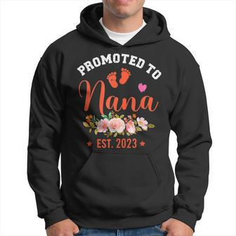 Promoted To Nana Est 2023 Flower First Time Grandma 2023 Hoodie | Seseable CA