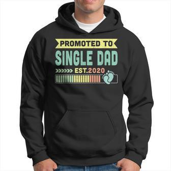 Promoted To Single Dad Est 2020 Vintage Christmas Gift Hoodie - Seseable