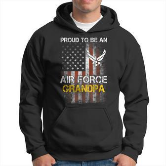 Proud Air Force Grandpa Funny American Flag Hoodie | Mazezy