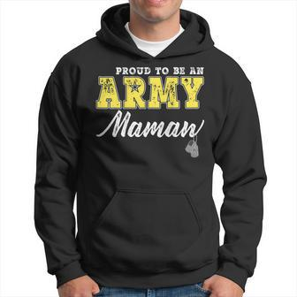 Proud Army Mamaw Us Flag Dog Tags Military Grandma Gifts Hoodie | Mazezy