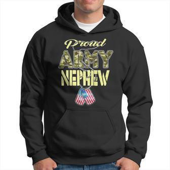 Proud Army Nephew Us Flag Dog Tags Pride Military Family Hoodie - Seseable