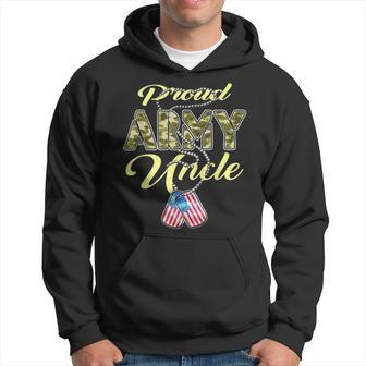 Proud Army Uncle Camo Us Flag Dog Tag Military Family Gifts Gift For Mens Hoodie | Mazezy