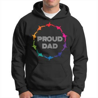 Proud Dad Lgbtq Gay Pride Awareness - White Black Hoodie | Mazezy