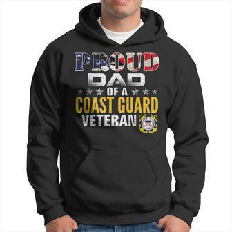 Proud Dad Of A Coast Guard Veteran American Flag Military Hoodie - Seseable