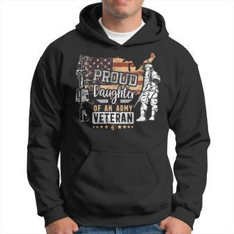 Proud Daughter Of An Army Veteran Military Veterans Gifts Men Hoodie Graphic Print Hooded Sweatshirt - Seseable