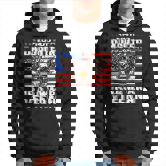 Proud Daughter Of An Iraq Veteran Patriotic Military Ribbon Men Hoodie Graphic Print Hooded Sweatshirt | Seseable CA