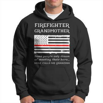 Proud Firefighter Grandmother Fireman Firewoman Grandma Flag Hoodie | Mazezy