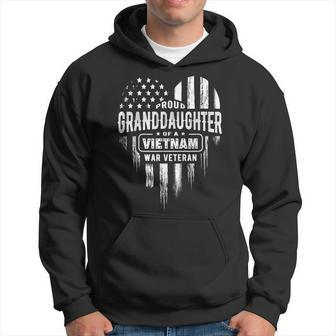 Proud Granddaughter Vietnam Vet Grandpa Veteran Usa Flag Hoodie | Mazezy