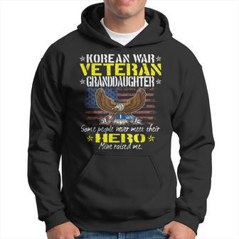 Proud Korean War Veteran Granddaughter - Military Vet Family Men Hoodie Graphic Print Hooded Sweatshirt - Seseable