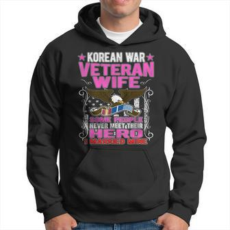 Proud Korean War Veteran Wife Military Veterans Spouse Gift Men Hoodie Graphic Print Hooded Sweatshirt - Seseable