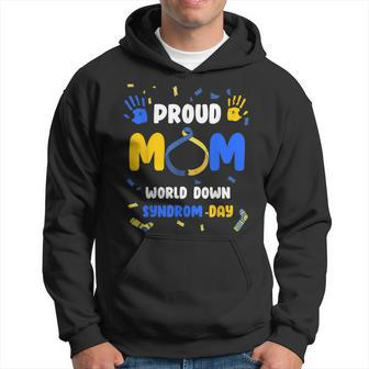Proud Mom T21 World Down Syndrome Awareness Day Ribbon Hoodie | Mazezy