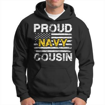 Proud Navy Cousin Us Flag Family Military Appreciation Gifts Hoodie | Mazezy