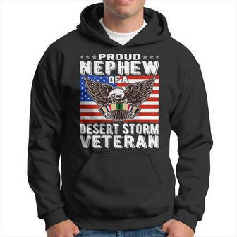Proud Nephew Of Desert Storm Veteran Persian Gulf War Vet Men Hoodie Graphic Print Hooded Sweatshirt - Seseable