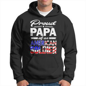 Proud Papa Of A Soldier Army Grandpa Gift Hoodie | Mazezy