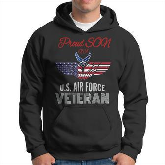 Proud Son Of A US Air Force Veteran T Gift Men Hoodie Graphic Print Hooded Sweatshirt - Seseable