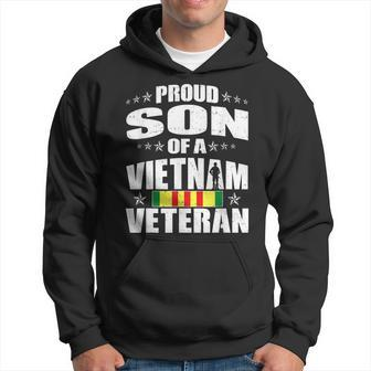 Proud Son Of A Vietnam Veteran Military Veterans Family Gift Men Hoodie Graphic Print Hooded Sweatshirt - Seseable