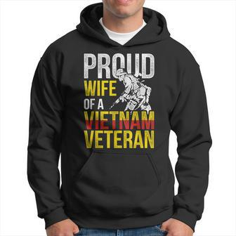 Proud Veteran Wife Gift Vietnam Veterans Day Men Hoodie Graphic Print Hooded Sweatshirt - Seseable