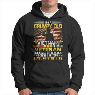 Proud Vietnam Veteran Grumpy Old Vietnam Veteran Men Hoodie Graphic Print Hooded Sweatshirt - Seseable