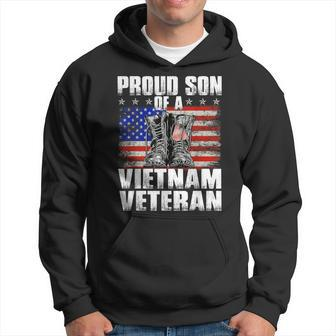 Proud Vietnam Veteran Son - Vintages American Flag Hoodie - Seseable