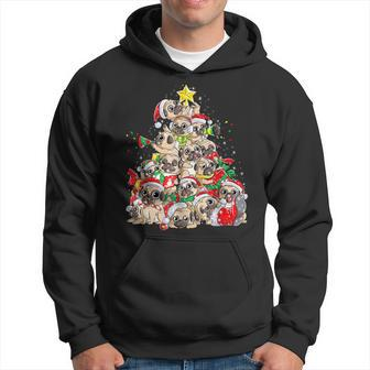 Pug Christmas Tree Dog Santa Xmas Merry Pugmas Men Hoodie Graphic Print Hooded Sweatshirt - Seseable
