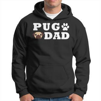 Pug Dad With Paw And Pug Graphic Hoodie | Mazezy