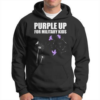 Purple Up For Military Kids Child Dandelion Month Military Hoodie | Mazezy CA
