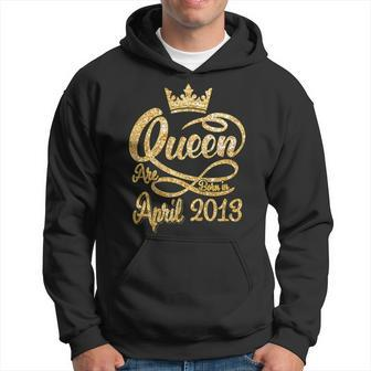 Queens Born In April 2013 6Th Birthday Gifts 6 Years Old Hoodie | Mazezy
