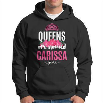 Queens Are Named Carissa Pink Flower Custom Name B-Day Men Hoodie - Thegiftio UK