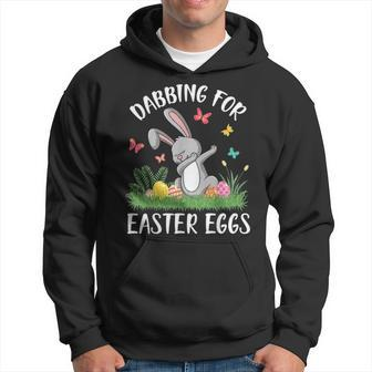 Rabbit Dabbin With Butterflies Dabbing For Easter Eggs Happy Hoodie - Seseable