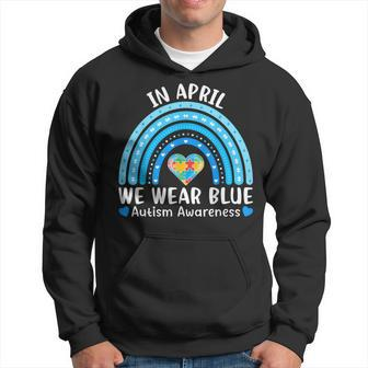 Rainbow April We Wear Blue Autism Awareness Men Women Kids Hoodie - Thegiftio UK