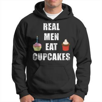Real Men Eat Cupcakes Funny Distressed Grunge Hoodie - Seseable