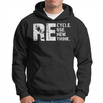 Recycle Reuse Renew Rethink Earth Day 2023 Retro Vintage Hoodie | Mazezy