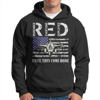 Red Friday Military Air Force Usaf Us Flag Veteran Men Hoodie Graphic Print Hooded Sweatshirt - Seseable