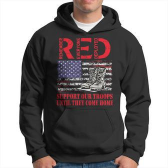 Red Friday Military Support Our Troops Us Flag Army Navy Hoodie | Mazezy