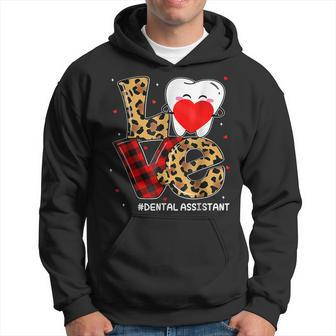 Red Plaid Leopard Cute Tooth Love Dental Valentine Christmas Hoodie - Seseable