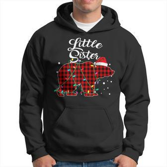 Red Plaid Little Sister Bear Matching Buffalo Pajama Men Hoodie - Thegiftio UK