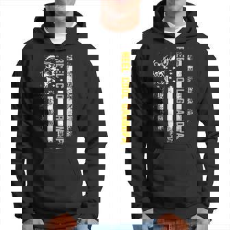 Reel Cool Grandpa Vintage Flag Fishing Fathers Day Hoodie - Seseable