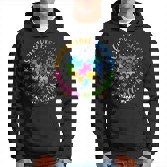 Respect Love Support Inclusion Heart Puzzle Autism Awareness Hoodie | Mazezy